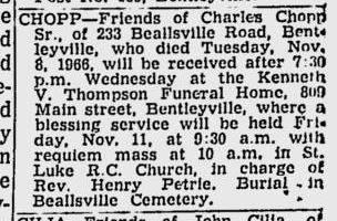 Charles Chopp Sr. obit